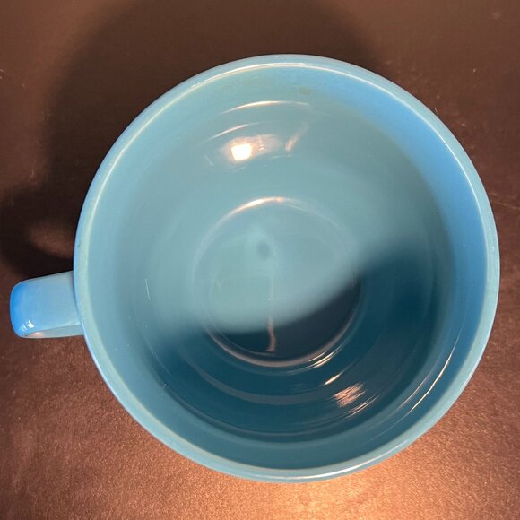 Hand Painted Turquoise Ceramic Cup w/ Snowy Winter Nature Scene by Ann Windell - Picture 9 of 11